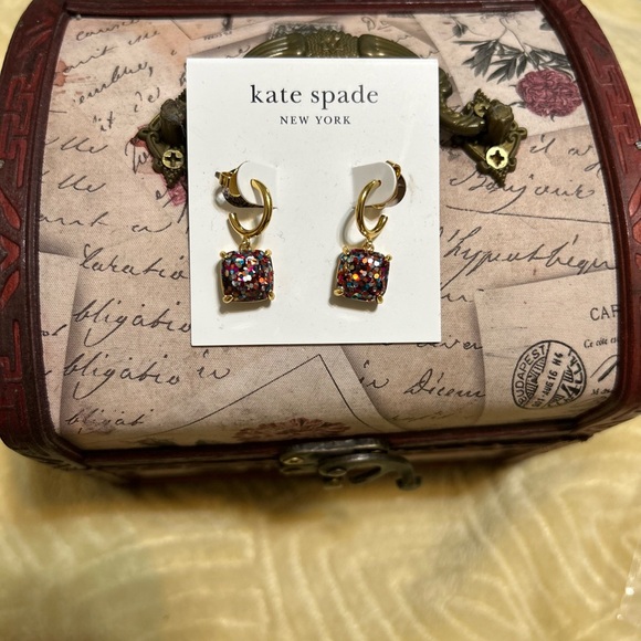 Kate Spade Gold Earrings with Multicolor Accents - Picture 1 of 7